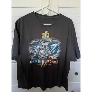 Super Bowl 50 Carolina Panthers vs Denver Broncos NFL Black Football Shirt